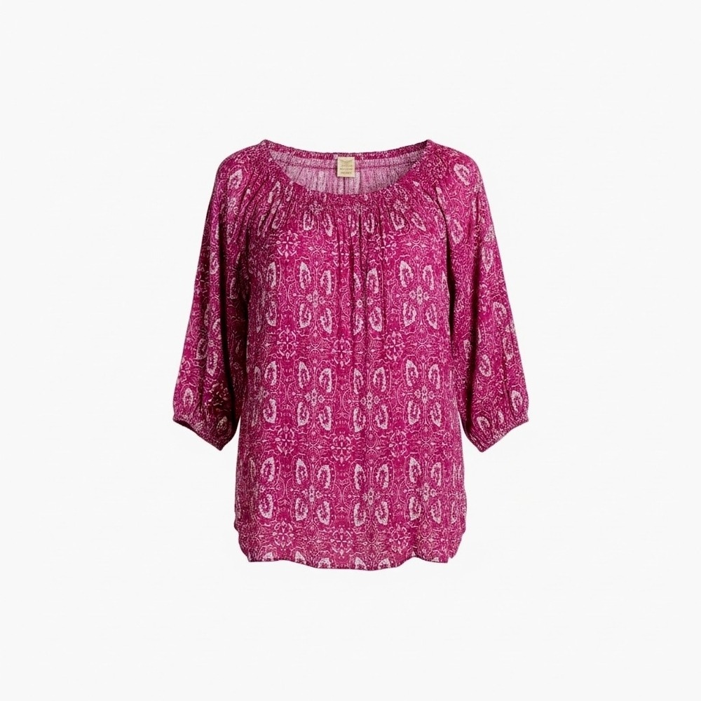 Faded Glory Pink Patterned Blouse